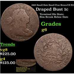 1803 Small Date Small Frac Breen-VII R3 Draped Bust 1c Grades g+