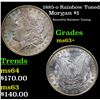 Image 1 : 1885-o Rainbow Toned Morgan Dollar $1 Grades Select+ Unc