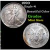 Image 1 : 1990 Silver Eagle Dollar $1 Grades Mint State