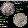 Image 1 : 1889-p Rainbow Toned Morgan Dollar $1 Grades Choice Unc
