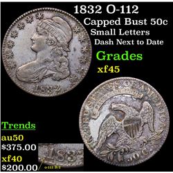 1832 O-112 Capped Bust Half Dollar 50c Grades xf+