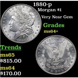 1880-p Morgan Dollar $1 Grades Choice+ Unc