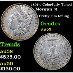 1897-o Colorfully Toned Morgan Dollar $1 Grades Select AU