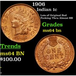 1906 Indian Cent 1c Grades Choice Unc BN