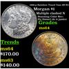 Image 1 : 1886-p Rainbow Toned Vam 6B R5 Morgan Dollar $1 Grades Choice Unc