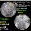 Image 1 : 1887-p Rainbow Toned Morgan Dollar $1 Grades Choice+ Unc