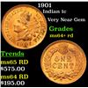 Image 1 : 1901 Indian Cent 1c Grades Choice+ Unc RD