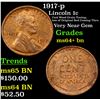 Image 1 : 1917-p Lincoln Cent 1c Grades Choice+ Unc BN