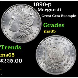1896-p Morgan Dollar $1 Grades GEM Unc