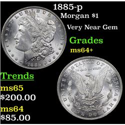 1885-p Morgan Dollar $1 Grades Choice+ Unc