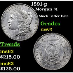 1891-p Morgan Dollar $1 Grades Select Unc
