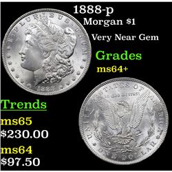 1888-p Morgan Dollar $1 Grades Choice+ Unc