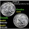 Image 1 : 1943-p Walking Liberty Half Dollar 50c Grades Choice Unc