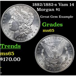 1882/1882-s Vam 14 Morgan Dollar $1 Grades GEM Unc