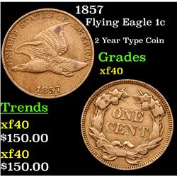 1857 Flying Eagle Cent 1c Grades xf