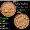 Image 1 : 1857 Flying Eagle Cent 1c Grades xf