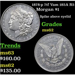 1878-p 7tf Vam 185A R5 Morgan Dollar $1 Grades Select Unc