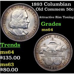 1893 Columbian Old Commem Half Dollar 50c Grades Choice Unc