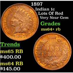 1897 Indian Cent 1c Grades Choice+ Unc RB