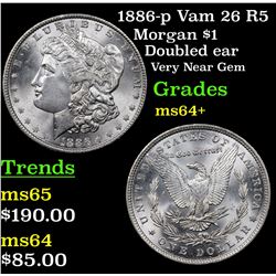 1886-p Vam 26 R5 Morgan Dollar $1 Grades Choice+ Unc