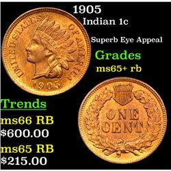 1905 Indian Cent 1c Grades Gem+ Unc RB