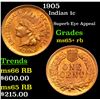 Image 1 : 1905 Indian Cent 1c Grades Gem+ Unc RB
