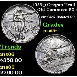 1926-p Oregon Trail Old Commem Half Dollar 50c Grades GEM+ Unc