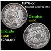 Image 1 : 1876-cc Seated Liberty Quarter 25c Grades AU, Almost Unc