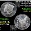 Image 1 : 1882-cc Vam 3 Morgan Dollar $1 Grades Choice Unc PL