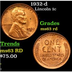 1932-d Lincoln Cent 1c Grades Select Unc RD
