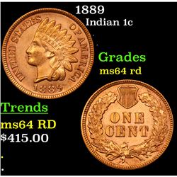 1889 Indian Cent 1c Grades Choice Unc RD