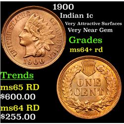 1900 Indian Cent 1c Grades Choice+ Unc RD