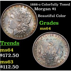 1888-o Colorfully Toned Morgan Dollar $1 Grades Choice Unc