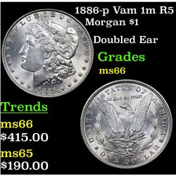 1886-p Vam 1m R5 Morgan Dollar $1 Grades GEM+ Unc