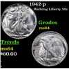 Image 1 : 1942-p Walking Liberty Half Dollar 50c Grades Choice Unc