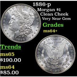 1886-p Morgan Dollar $1 Grades Choice+ Unc