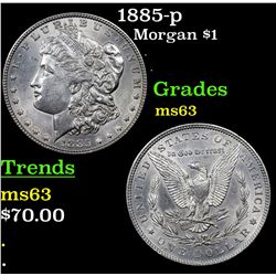 1885-p Morgan Dollar $1 Grades Select Unc