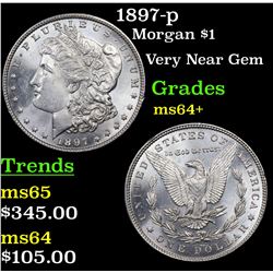 1897-p Morgan Dollar $1 Grades Choice+ Unc