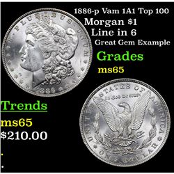 1886-p Vam 1A1 Top 100 Morgan Dollar $1 Grades GEM Unc