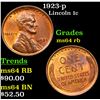 Image 1 : 1923-p Lincoln Cent 1c Grades Choice Unc RB