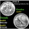 Image 1 : 1941-d Walking Liberty Half Dollar 50c Grades Select+ Unc