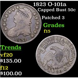 1823 O-101a Capped Bust Half Dollar 50c Grades f+