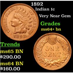 1892 Indian Cent 1c Grades Choice+ Unc BN