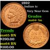 Image 1 : 1892 Indian Cent 1c Grades Choice+ Unc BN