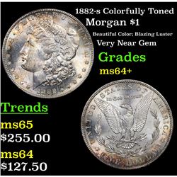 1882-s Colorfully Toned Morgan Dollar $1 Grades Choice+ Unc