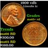 Image 1 : 1909 vdb Lincoln Cent 1c Grades Gem+ Unc RD