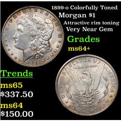 1899-o Colorfully Toned Morgan Dollar $1 Grades Choice+ Unc