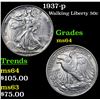 Image 1 : 1937-p Walking Liberty Half Dollar 50c Grades Choice Unc