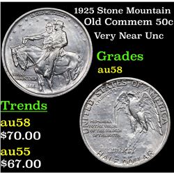 1925 Stone Mountain Old Commem Half Dollar 50c Grades Choice AU/BU Slider