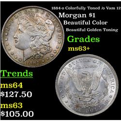 1884-o Colorfully Toned /o Vam 12 Morgan Dollar $1 Grades Select+ Unc